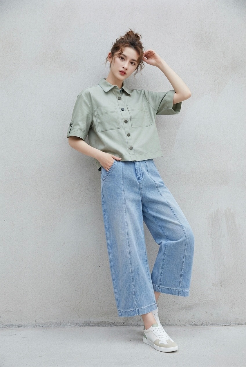 2174BP Sienna Panelled Wide-Leg Jeans