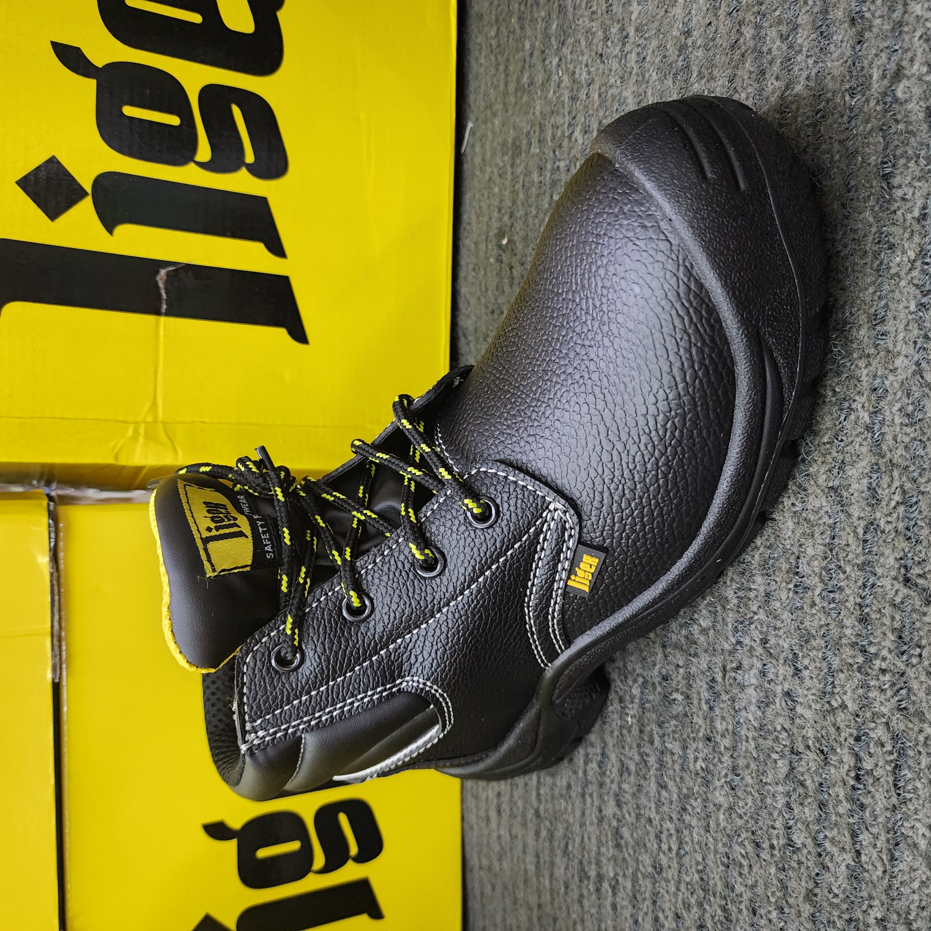  LIGER SAFETY SHOES 5.5'' INCHES LG-99 MID CUT LACE (SIRIM APPROVED) Black Rubber Kasut Keselamatan