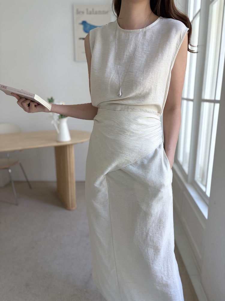 Effortless Wrap Dress (Oat)