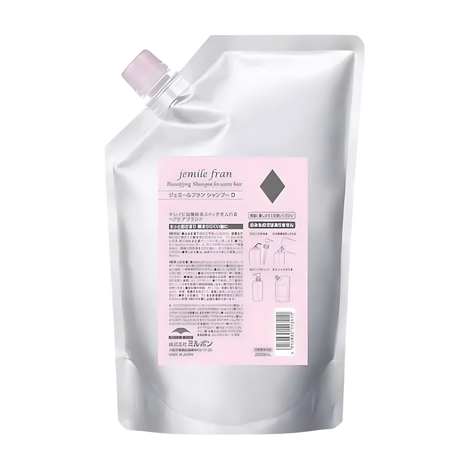 MILBON jemile fran Beautifying Shampoo Refill for Coarse Hair 鑽石亮澤洗頭水補充裝（粗硬及普通髮質適用）1000ml 