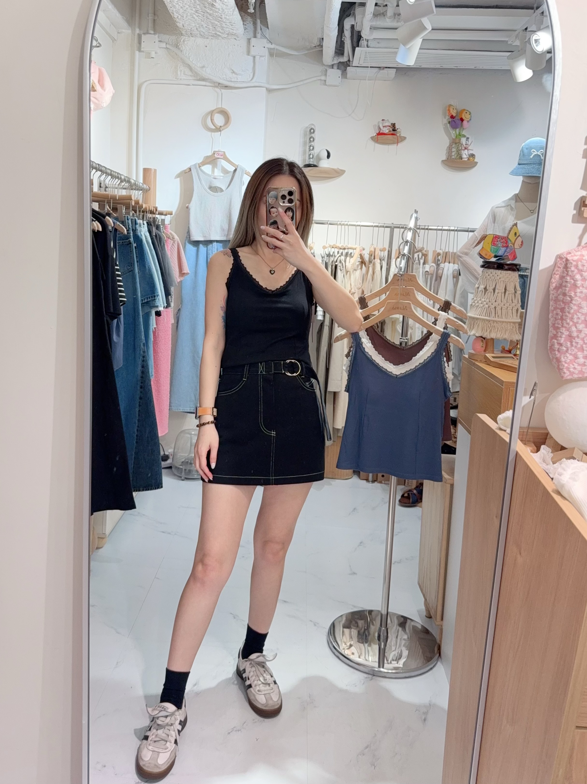 後lace V領bra top