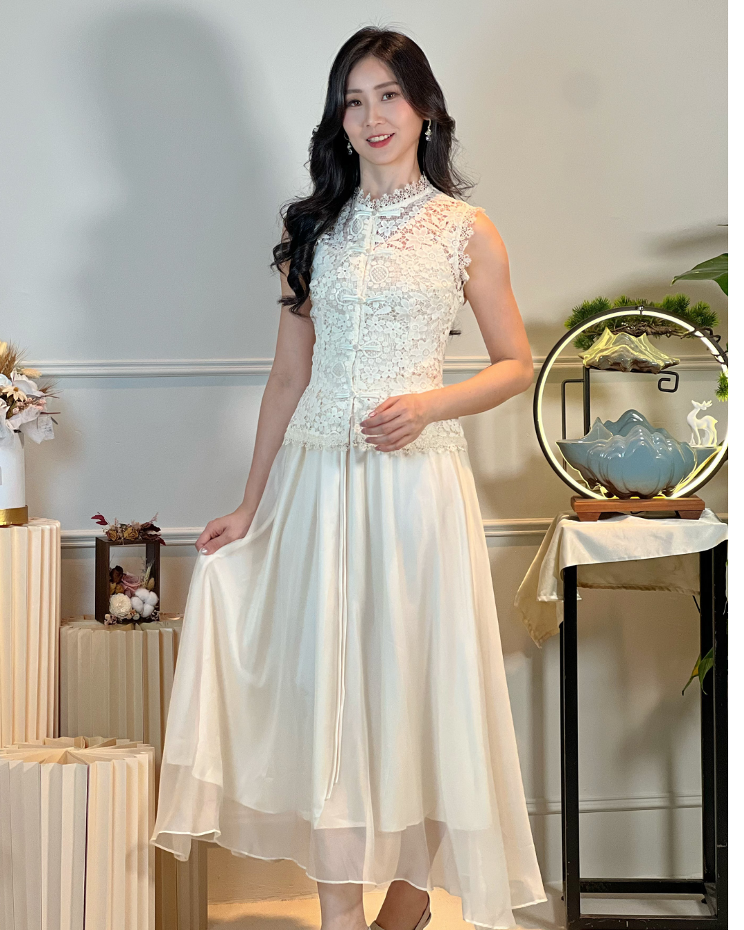 5103 Natividad Mesh A Line Skirt 