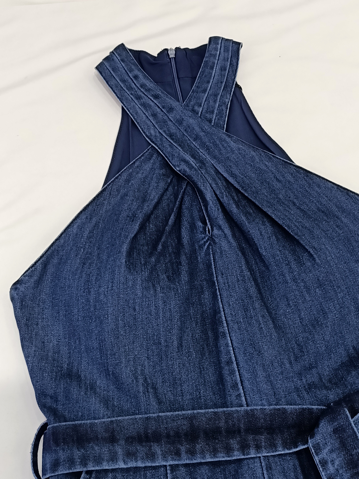 Denim Halter Jumpsuit M184