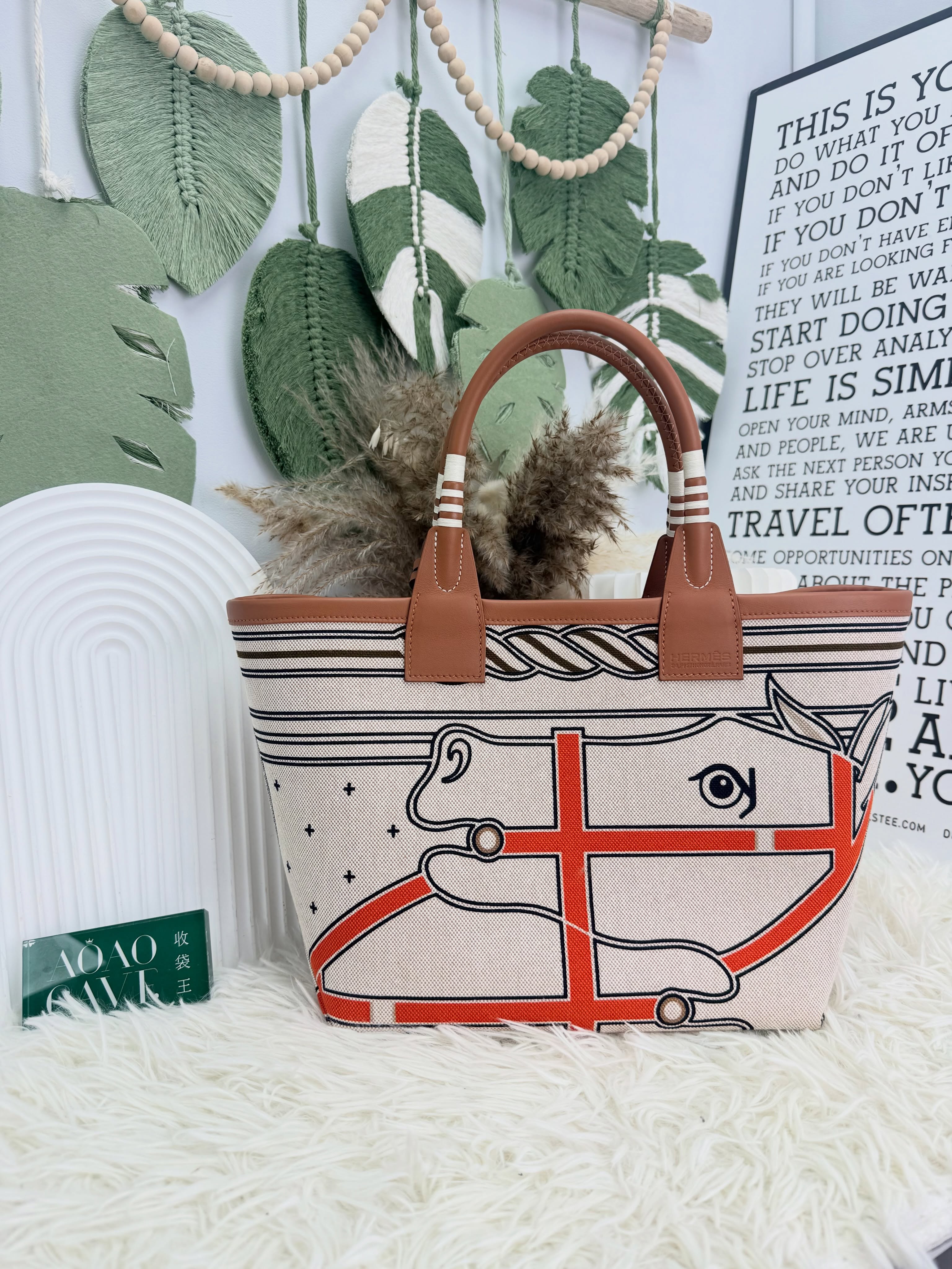 Hermes👜沒使用品 🛍️steeple25馬頭帆布手提包 特別版 b stamp 全套