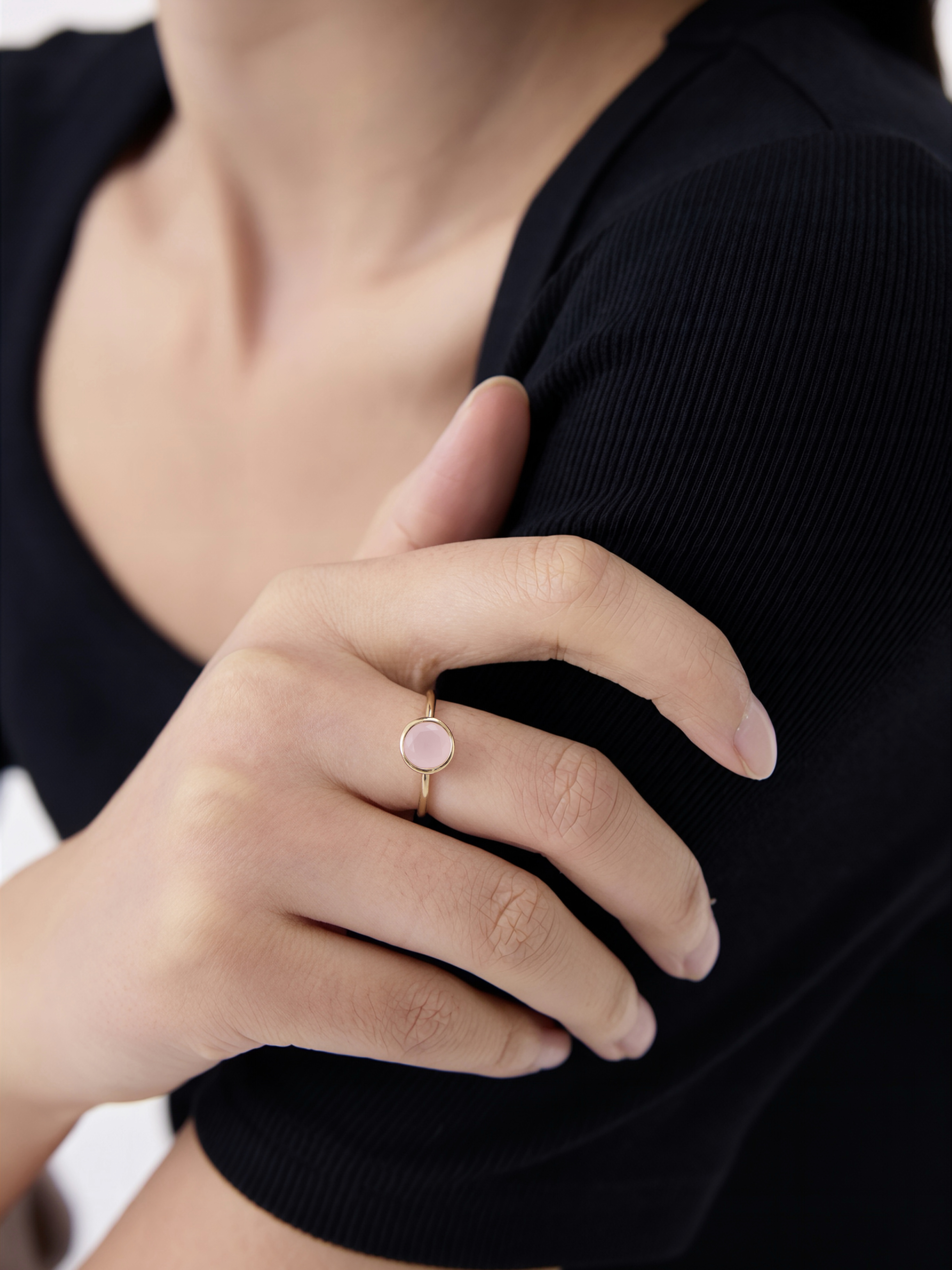 Blush Rose Elegance Ring Plaqué or