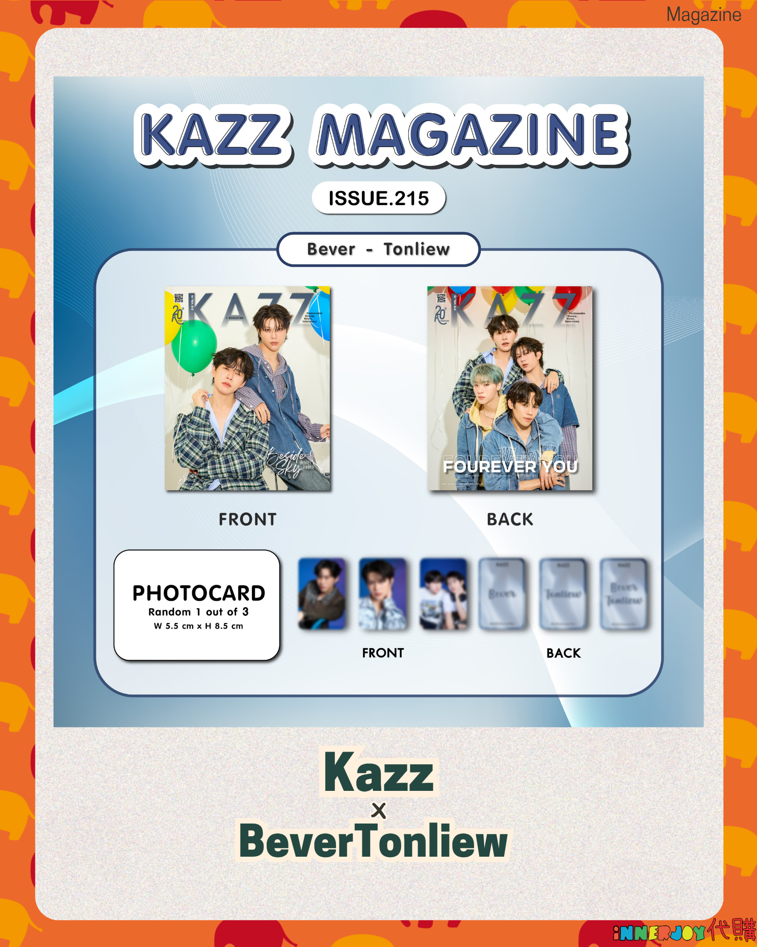 預購 | NgernOat BeverTonliew- KAZZ 215 Fourever You Part 2 封面 泰國雜誌