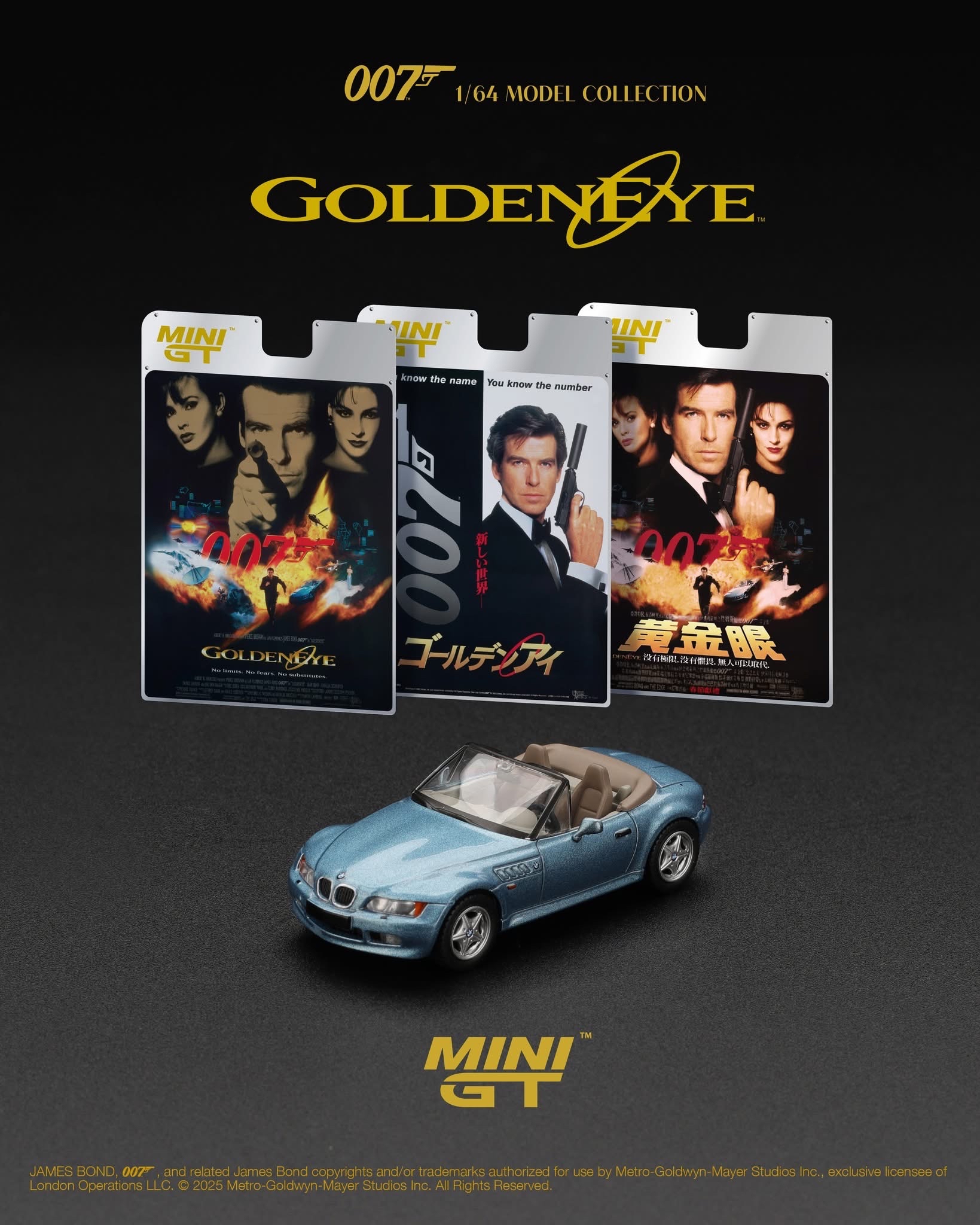 （預訂 Pre Order) Mini GT  ( MGT00914-007E ) BMW Z3 "GoldenEye" / English Blister Packaging