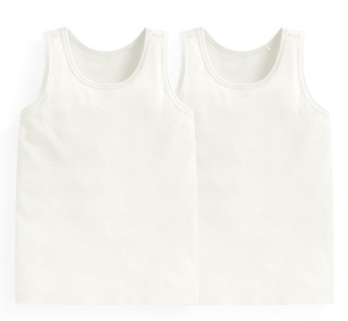 純棉網眼素色背心(2入)-童