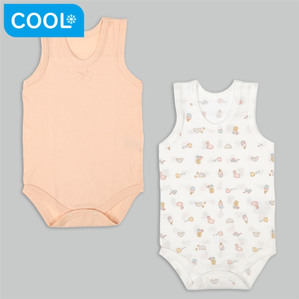 🇯🇵預訂 日本直送🇯🇵雪糕彩虹印花純棉網眼無袖背心包屁衣兩件套