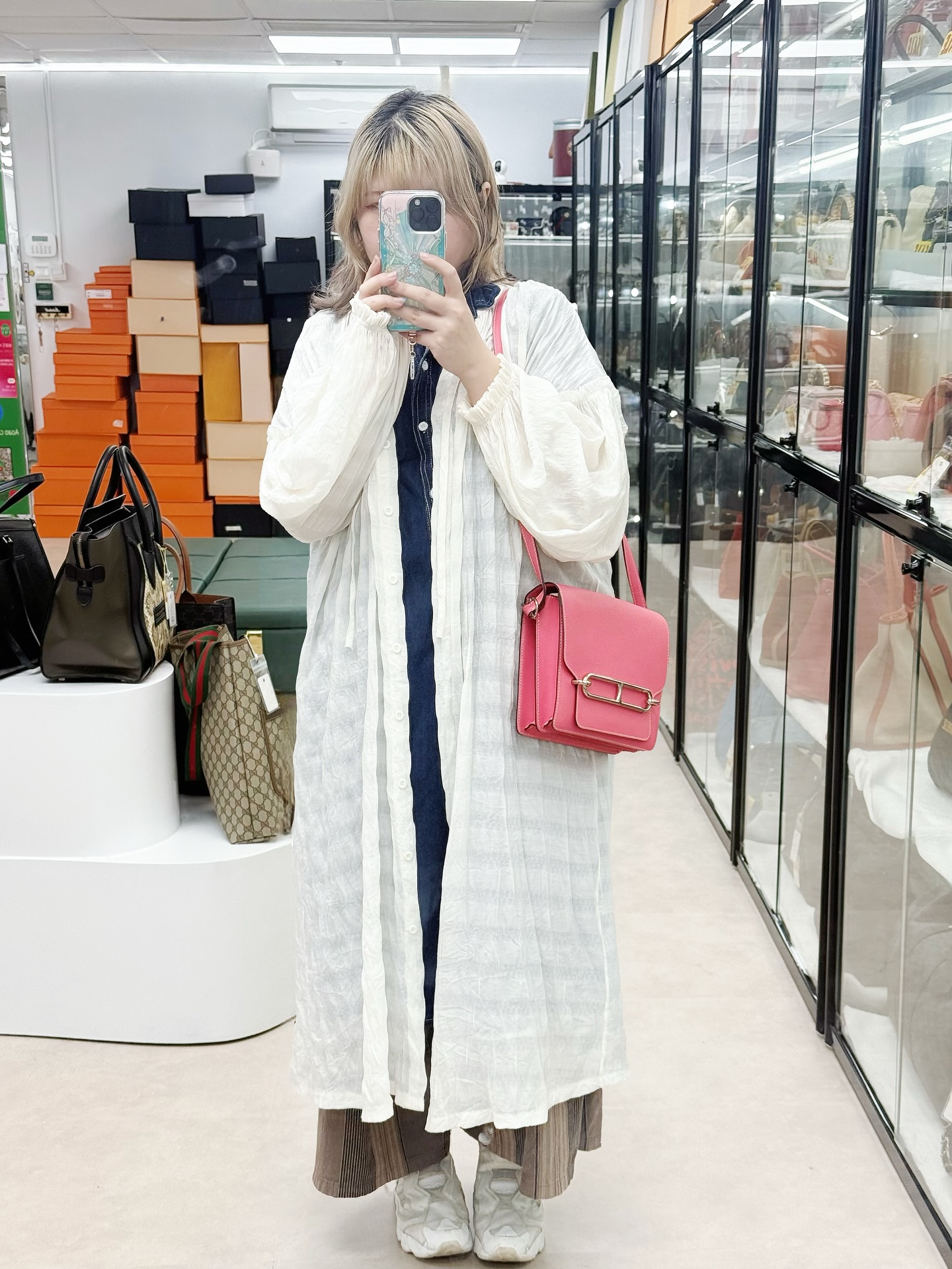 Hermes🤍PRE OWNED 🩷唇膏粉 銀扣8w Roulis23 d stamp 🐽