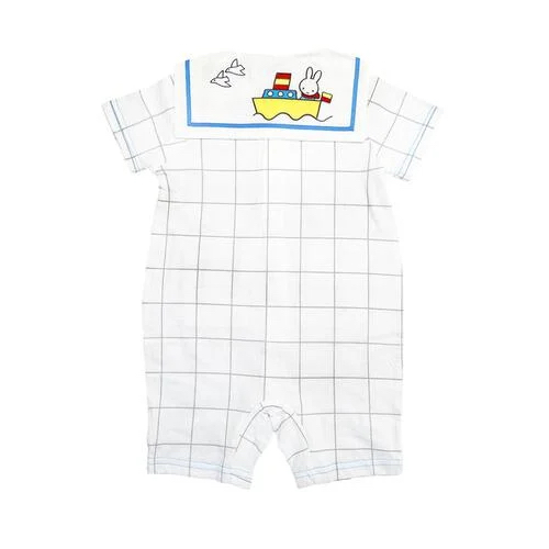 🇯🇵預訂 日本直送🇯🇵Miffy貼花口袋水手領格紋短袖連身服