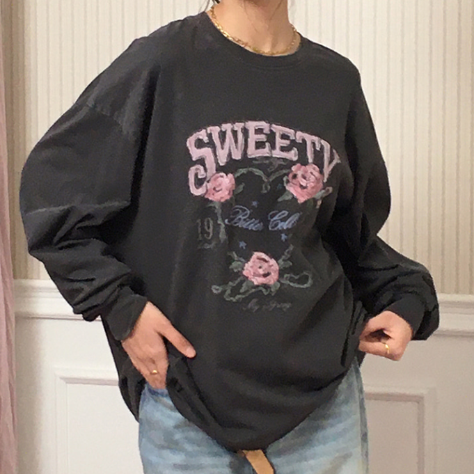 [BITTER CELLS] ROSE PETAL LONG SLEEVE T- Shirts (2色)