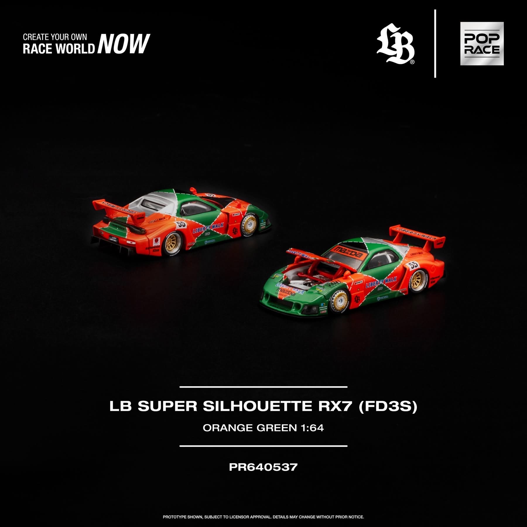 （預訂 Pre Order) POPRACE ( PR640537 ) LB SUPER SILHOUETTE RX7 (FD3S)