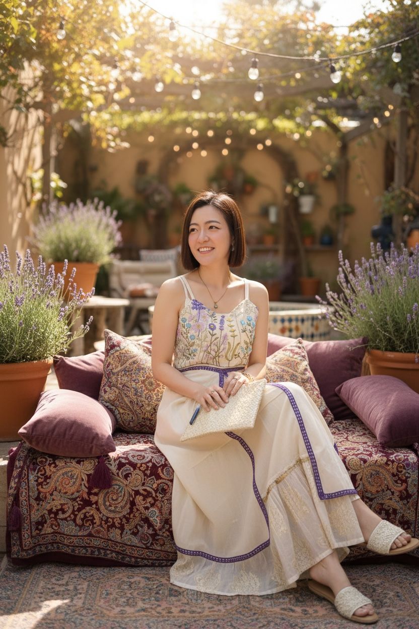 Purple Emb. Sleeveless OP 31"-44" #1459