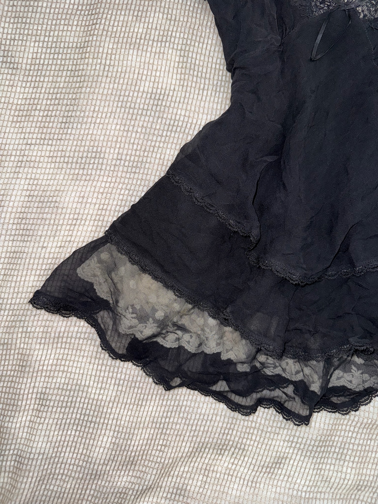 Floral Lace Trim Ruffle Hem Cami, 2ps