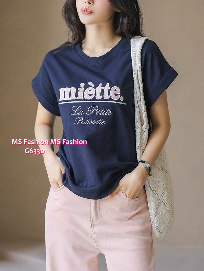 G6330 韓國🇰🇷拼色字母print top