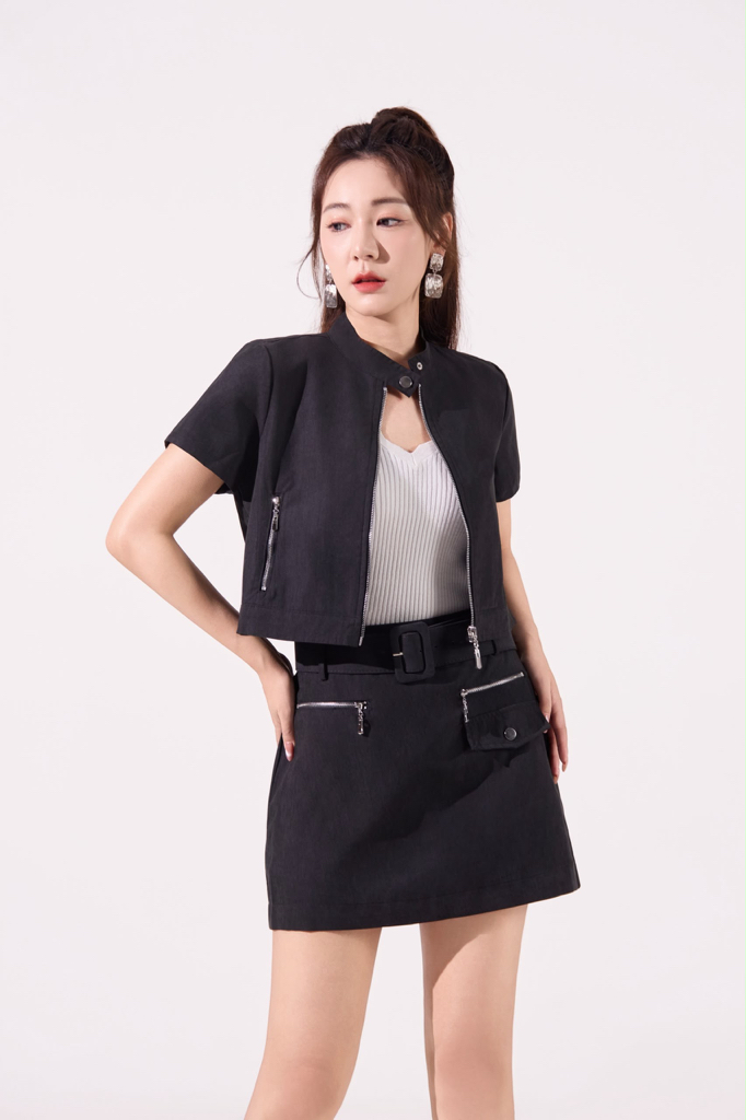10141381 Utility Zip Cropped Jacket