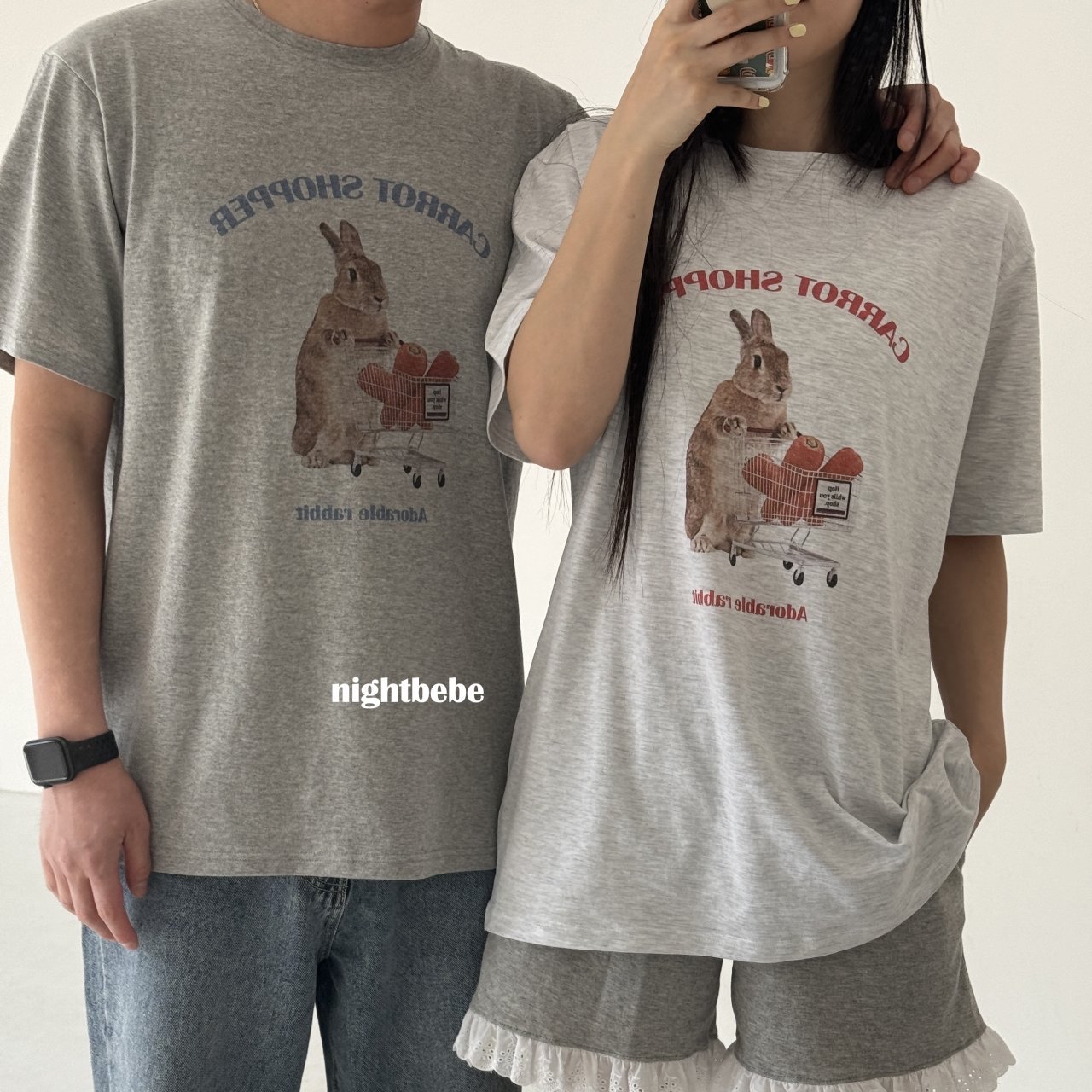 Nightbebe | 親子Tee(Dark grey M100-110/Adult)