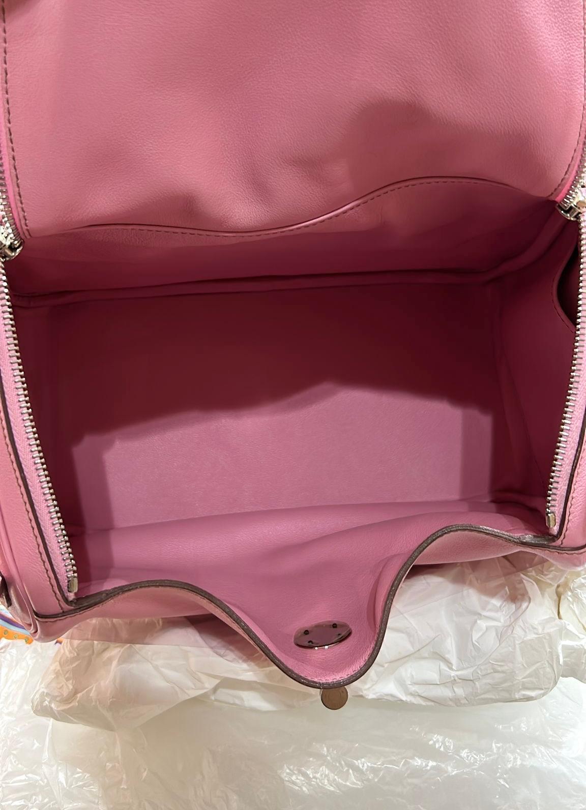Hermes Lindy 30 STAMP [N] Bubblegum Pink 5P 100%Authentic, 95%new✅Dust bag