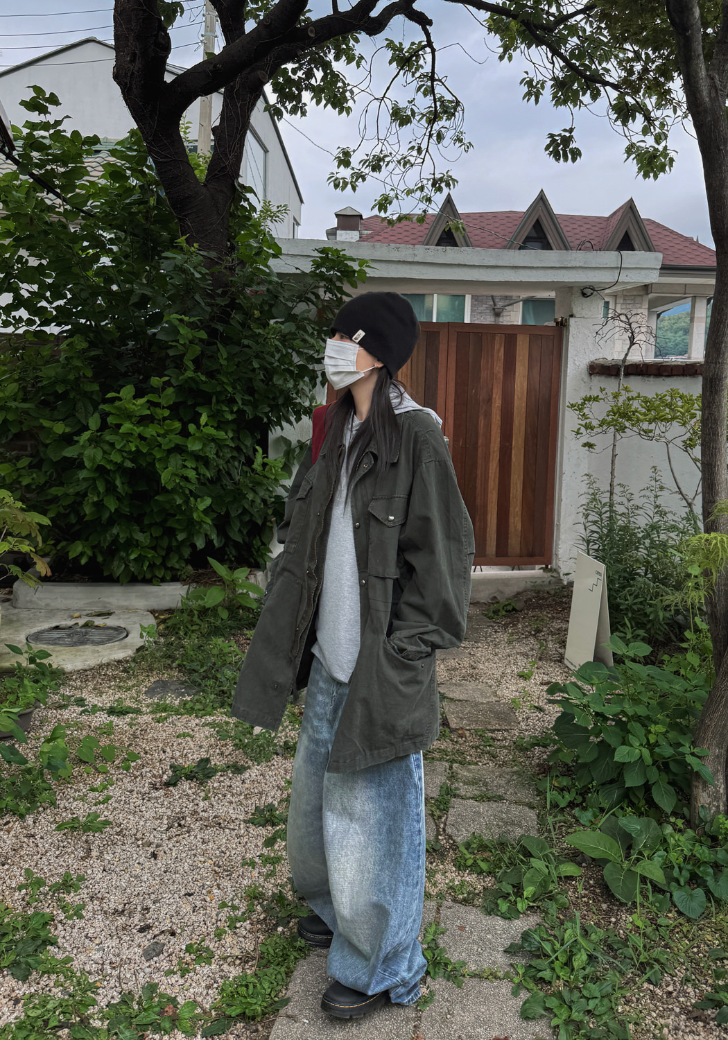 Vintage Wash Wide Denim Pants(Unisex)