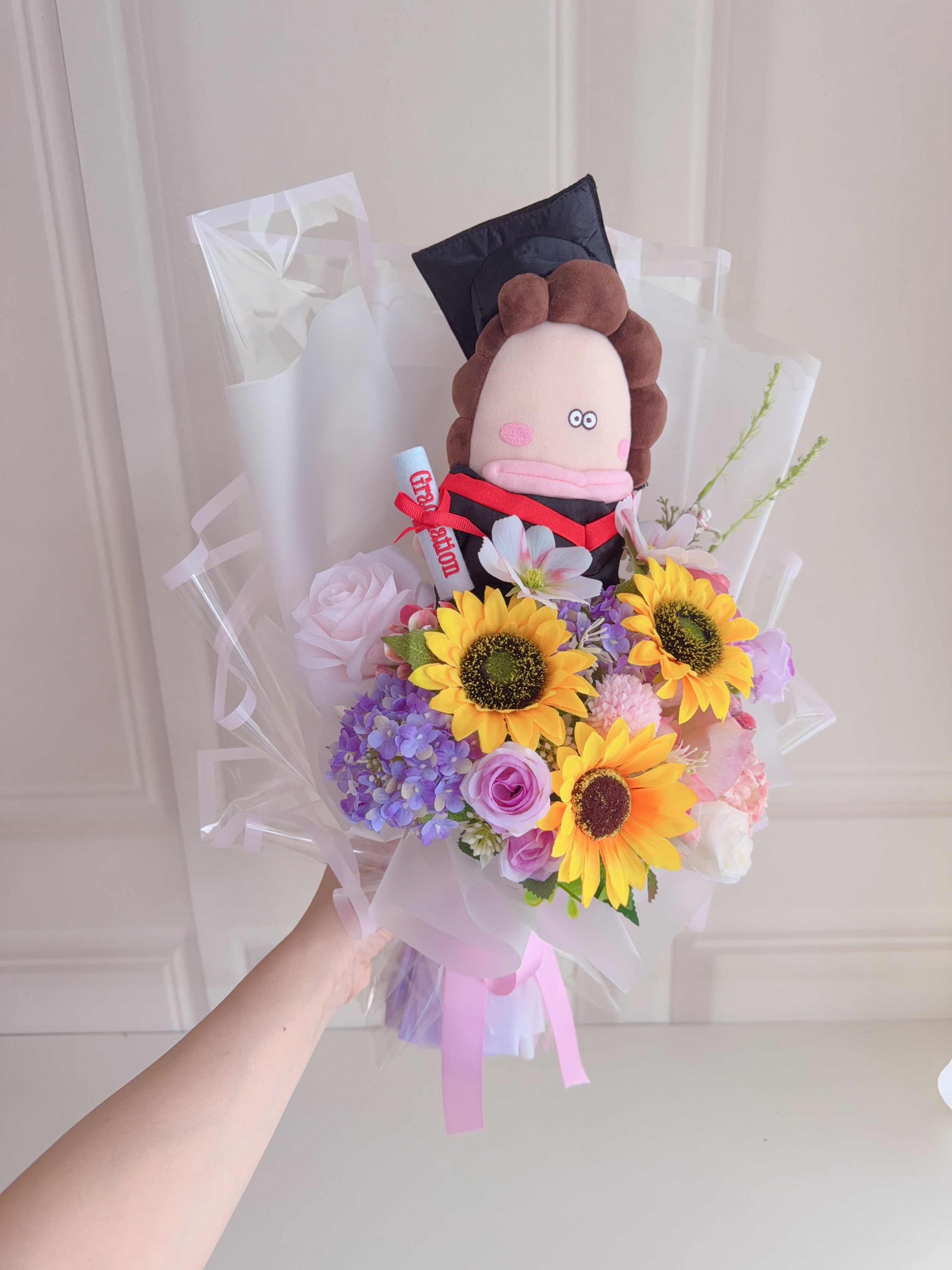 (現貨)花師奶畢業公仔花束