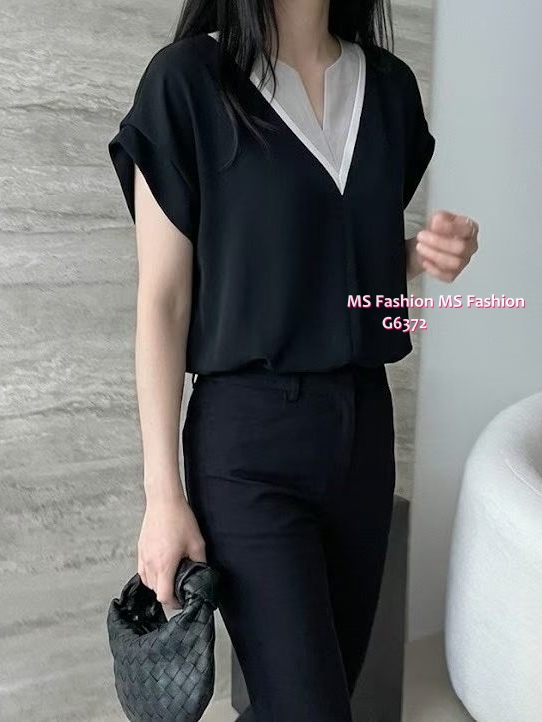 G6372 韓國🇰🇷高質靚料拼色領top