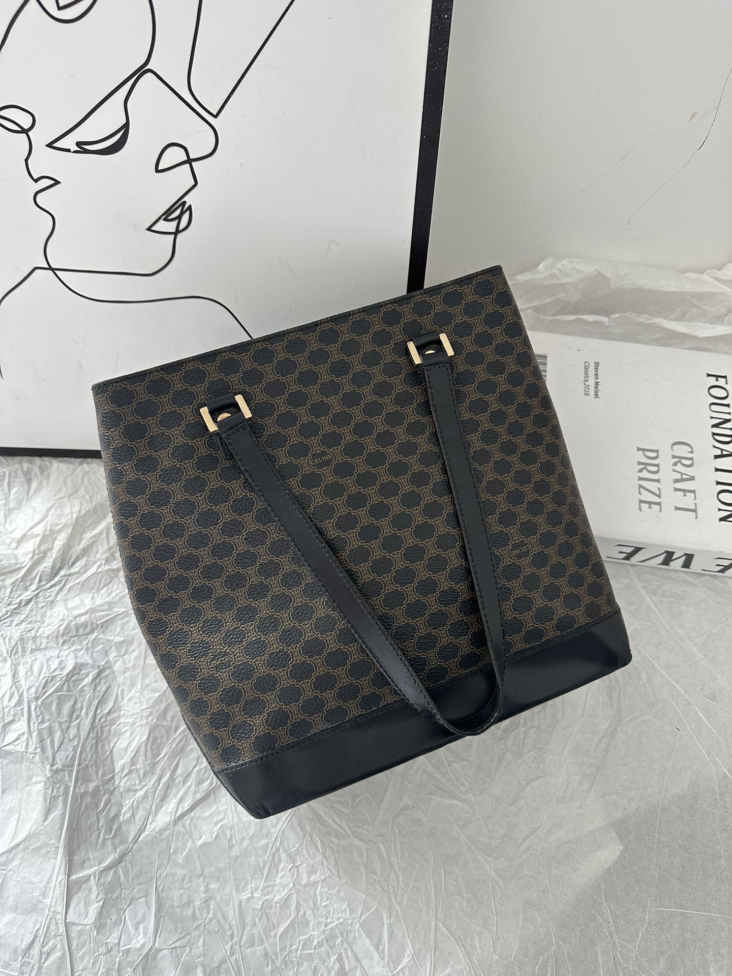 【預訂貨品】Celine黑花tote bag