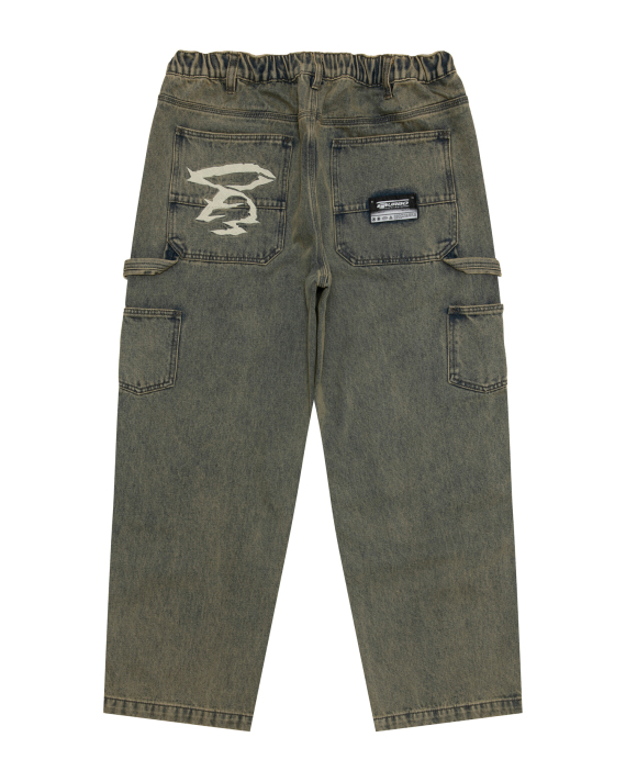 AAPE AAPEUNVS moonface washed denim pants (D601)