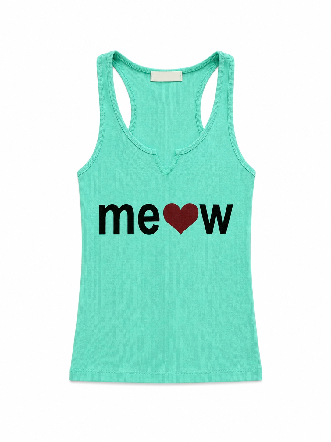 Ribbed Heart Graphic Tank Top
