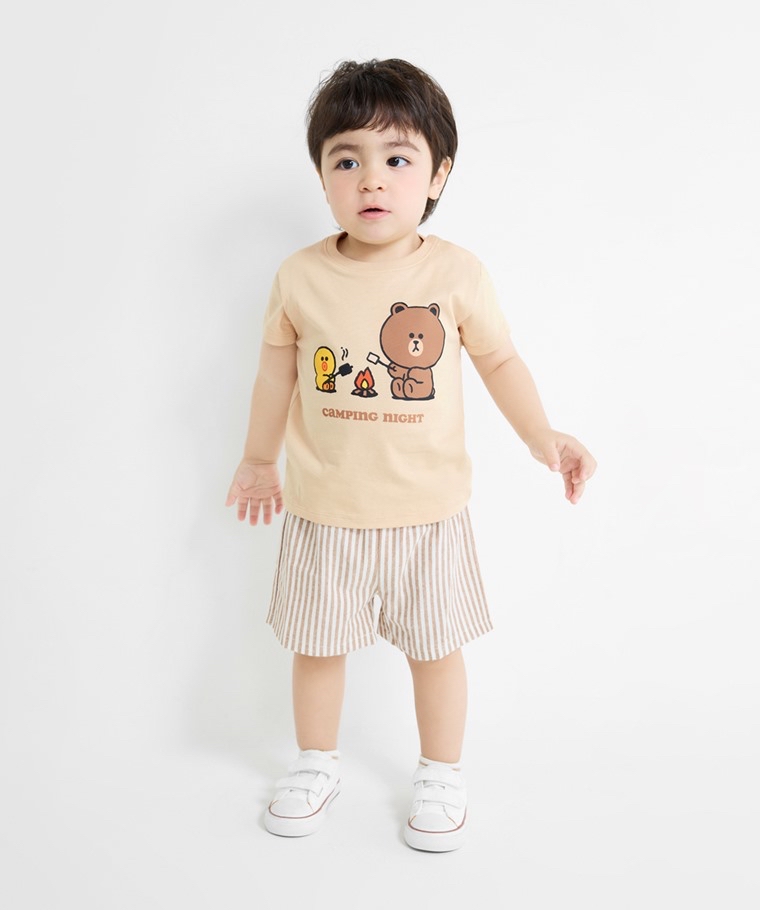 💚預訂 台灣直送💚Line Friend露營印花親子款純棉短袖T恤