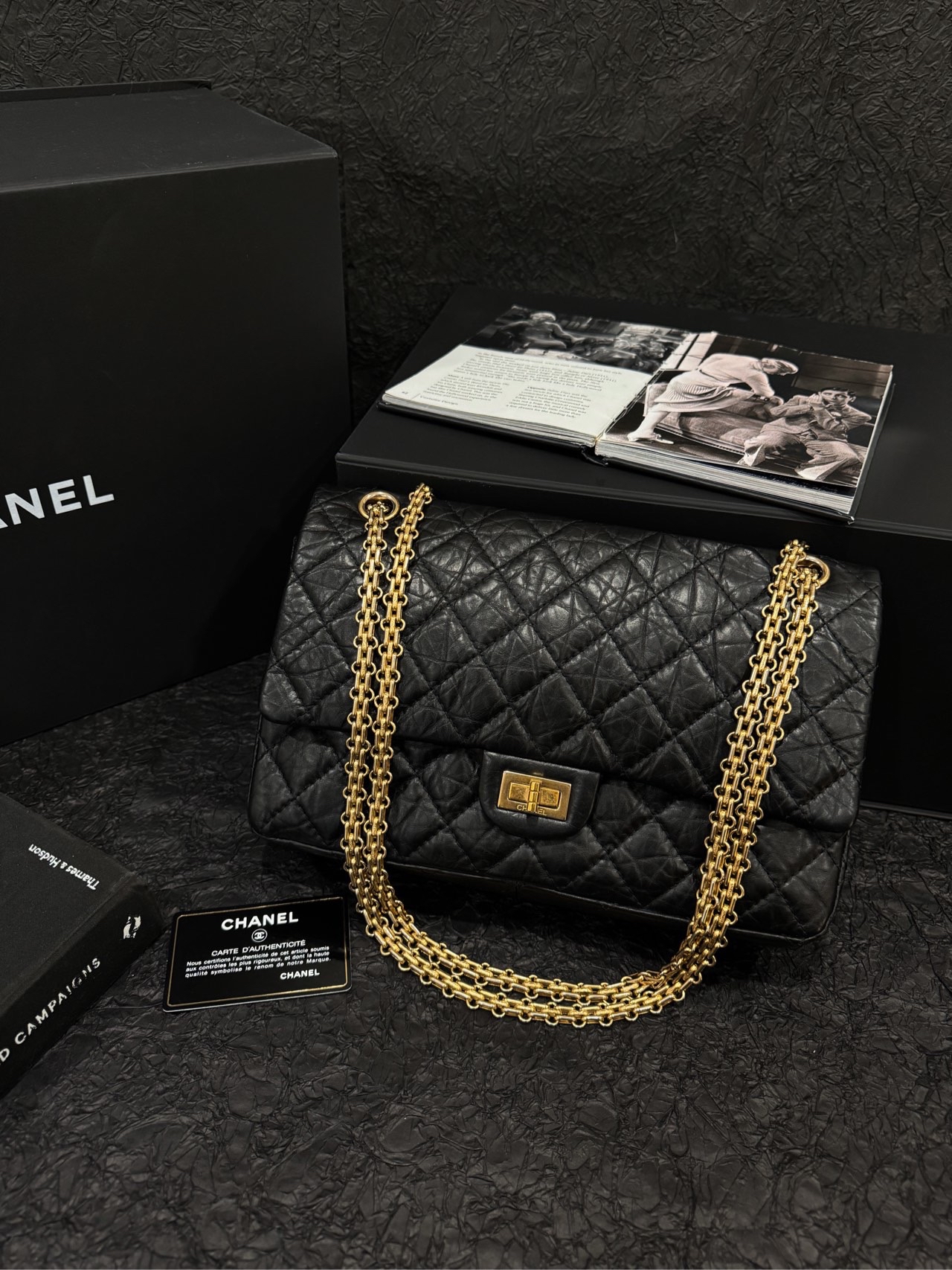 【預訂貨品】Chanel  2.55黑金腋下包