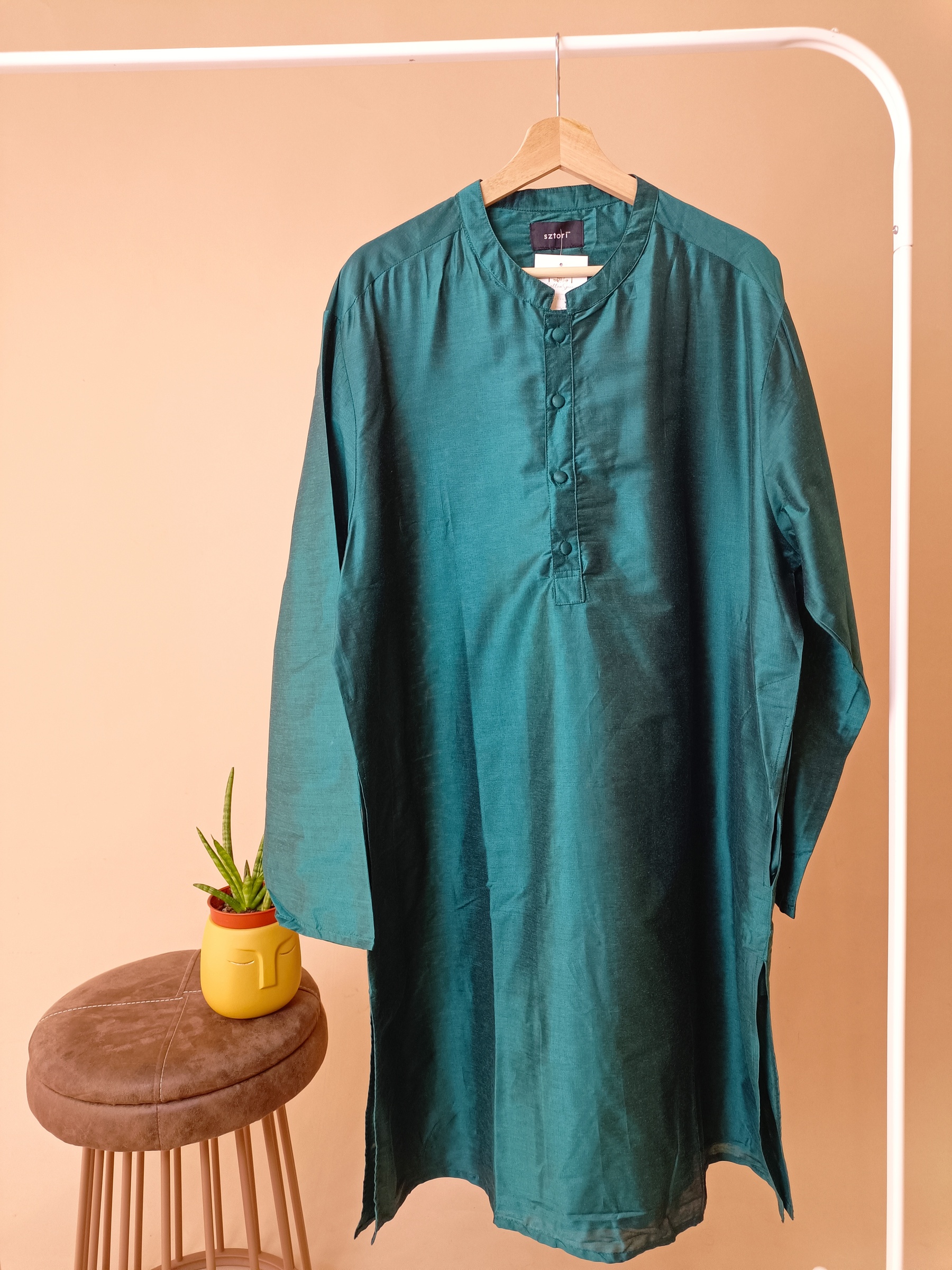 Teal Simple Men Kurta