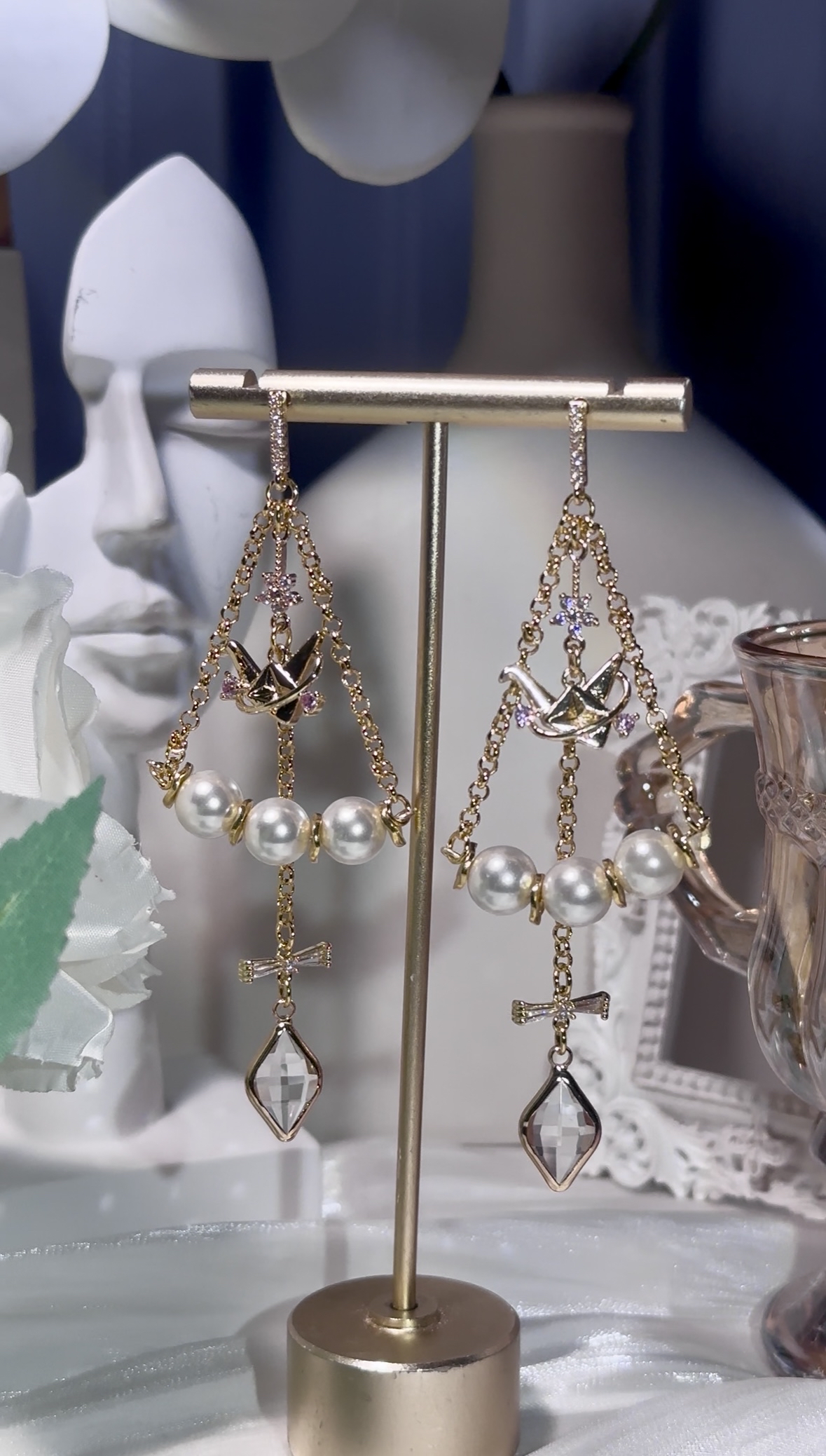 千紙鶴珍鑽耳環🦢