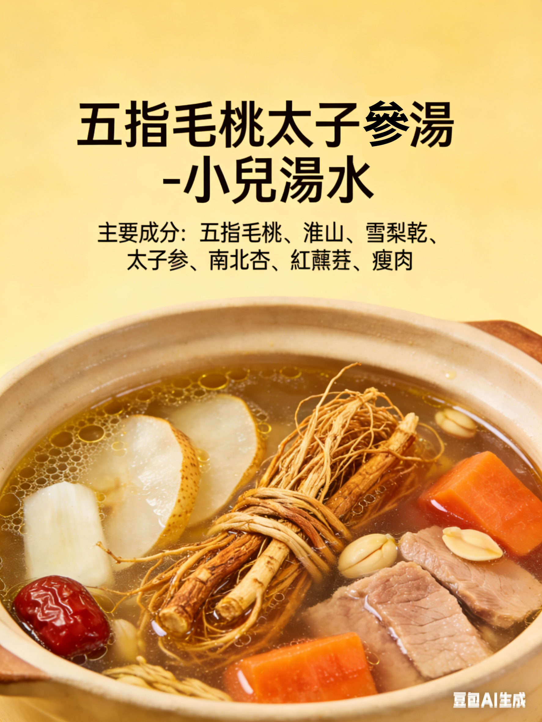 五指毛桃太子參湯（兒童適用）