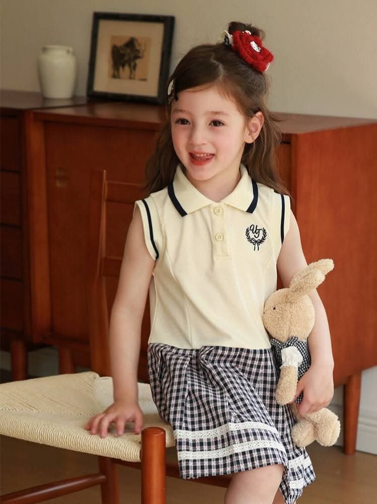 A51 女童Polo领学院风连衣裙