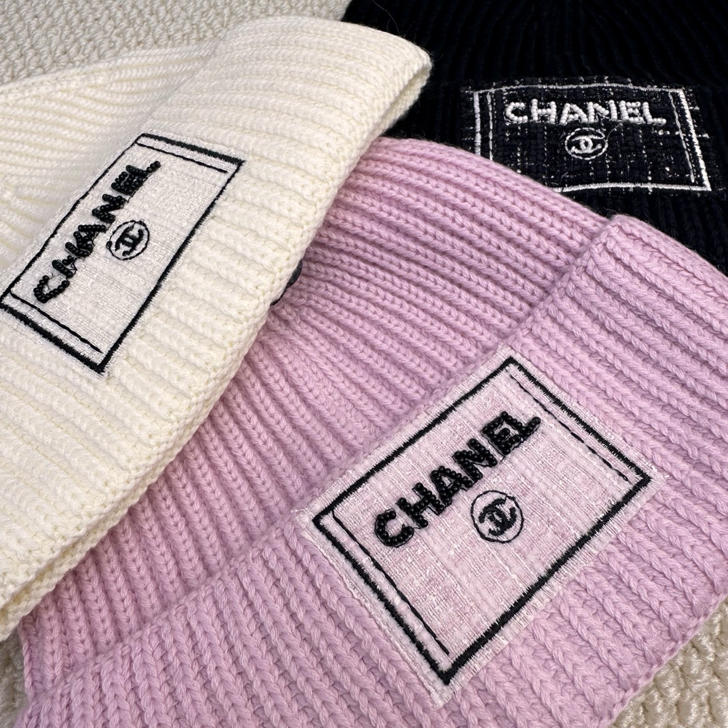 【原單】CHANEL 經典 Logo 羅紋針織冷帽