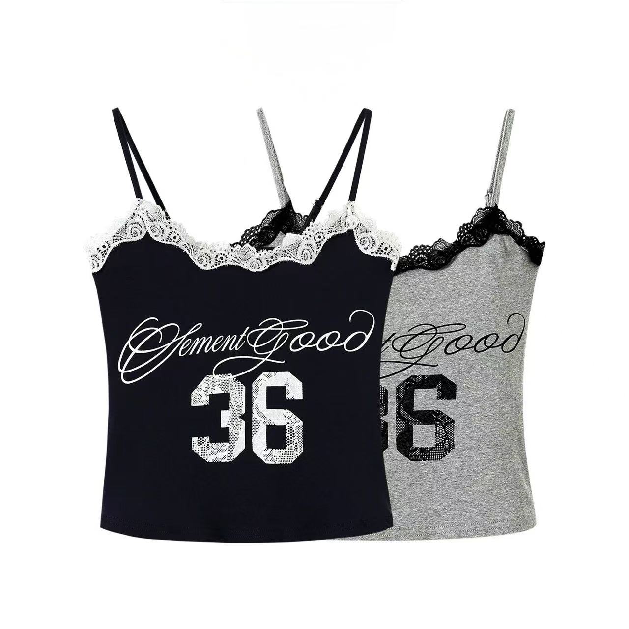 TP351球衣风印花吊带