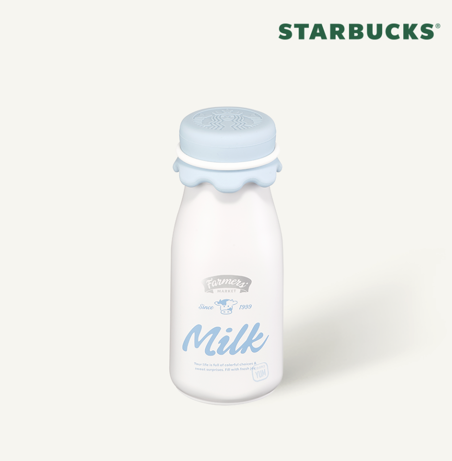 田園農夫系列｜韓國 Starbucks 星巴克 不鏽鋼 牛奶瓶 微型保溫杯 237ml ｜Farmers Market Kona Tumbler