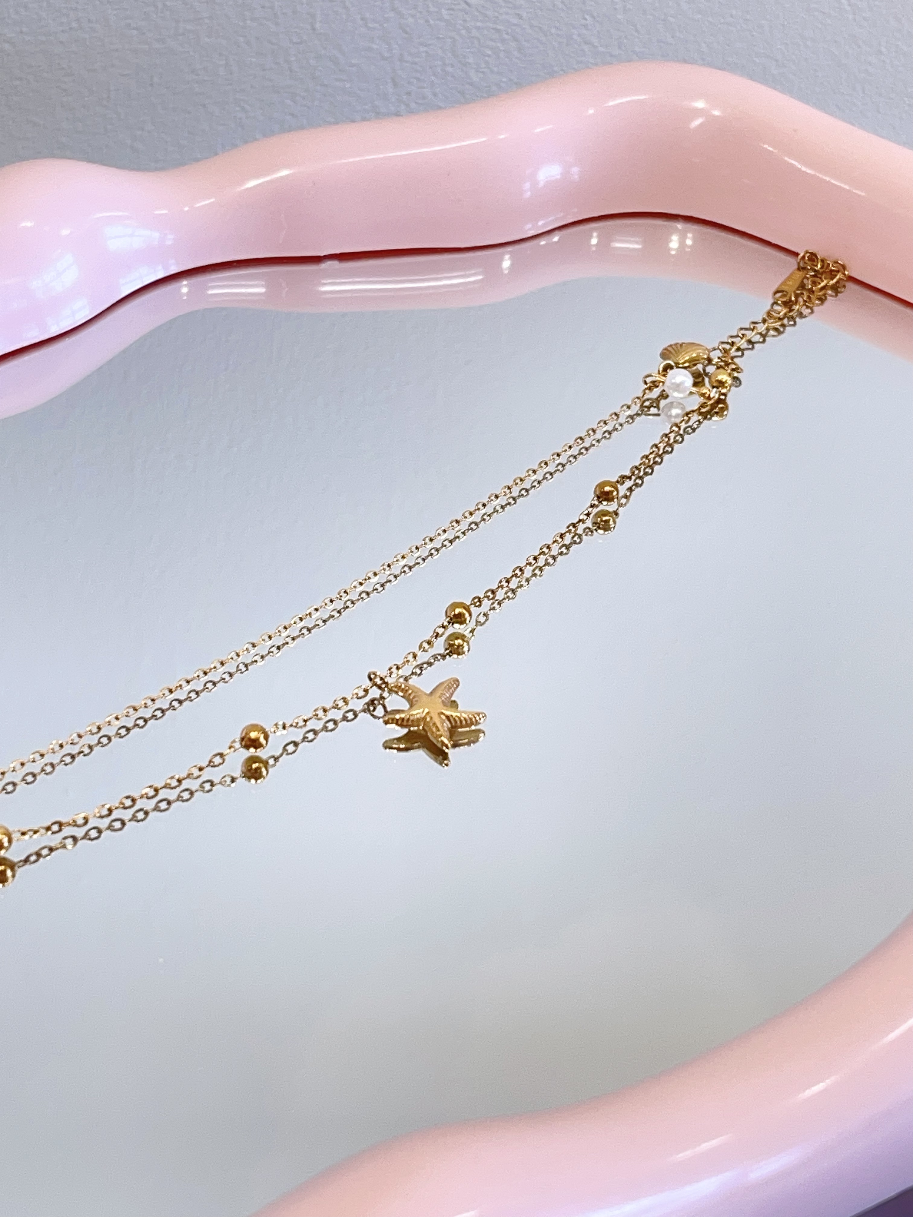 海星小吊饰双层脚链