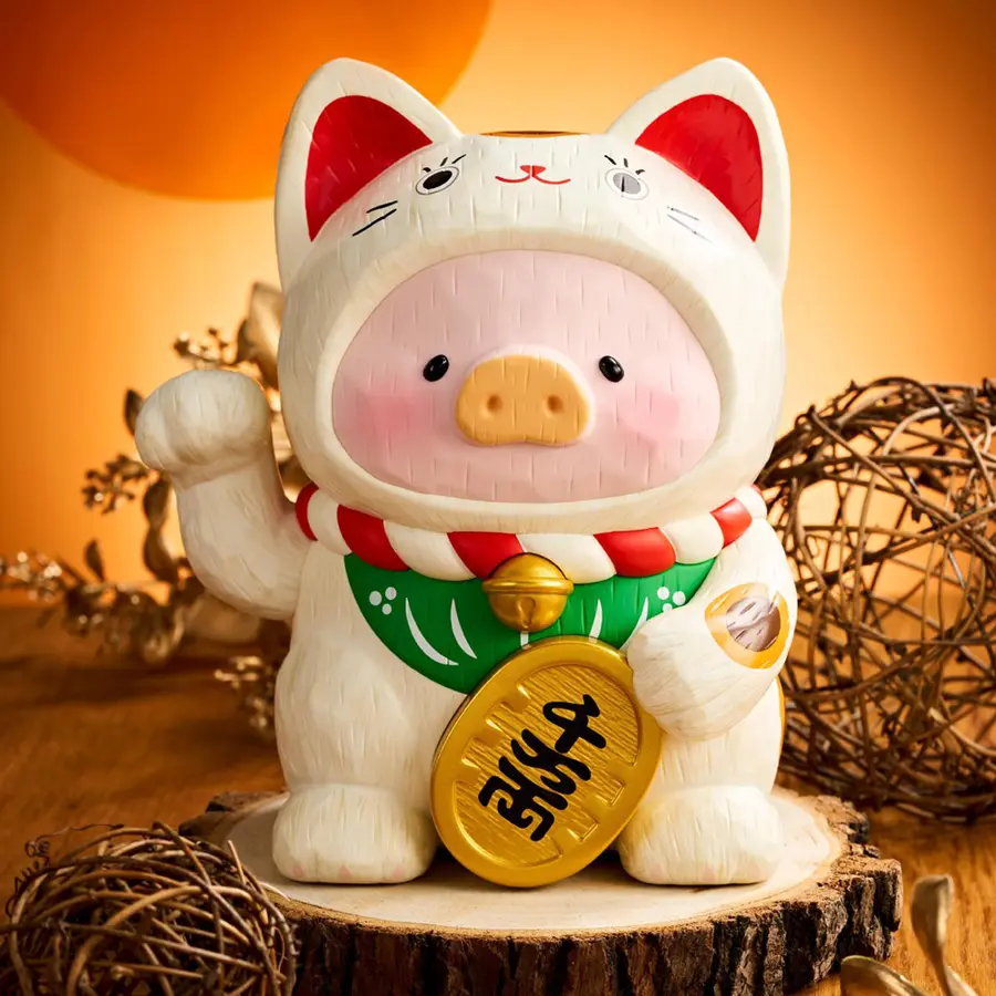 📦訂購 台灣代購 TOYZEROPLUS 罐頭豬 LuLu 仿木雕 金三花貓 招財Lu公仔