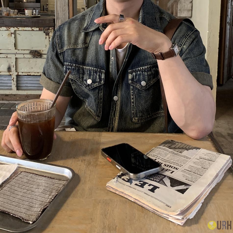 【100%保證韓國直送】韓系復古 經典水洗寬版短袖牛仔恤衫 👕 [3 color] RL114942