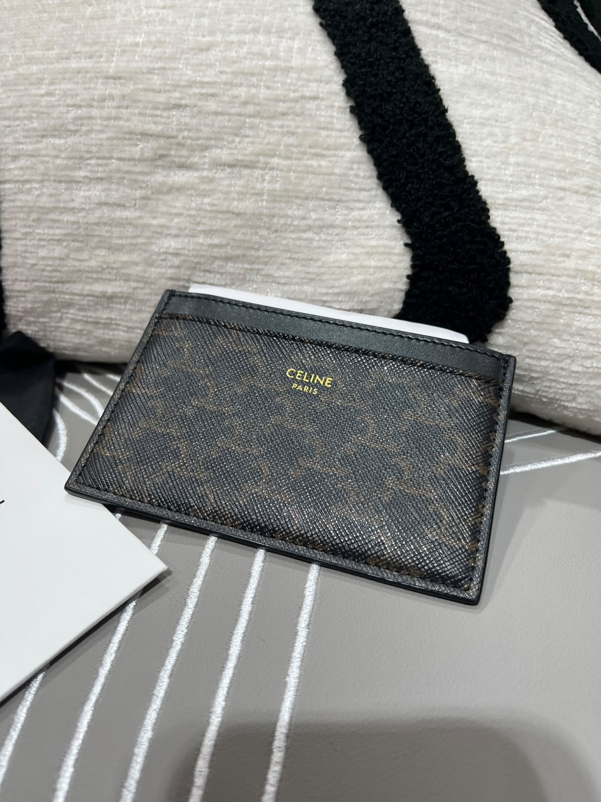 Celine Triomphe Card Holder Black 100%Authentic, 99%New ✅Booklet✅Dust bag