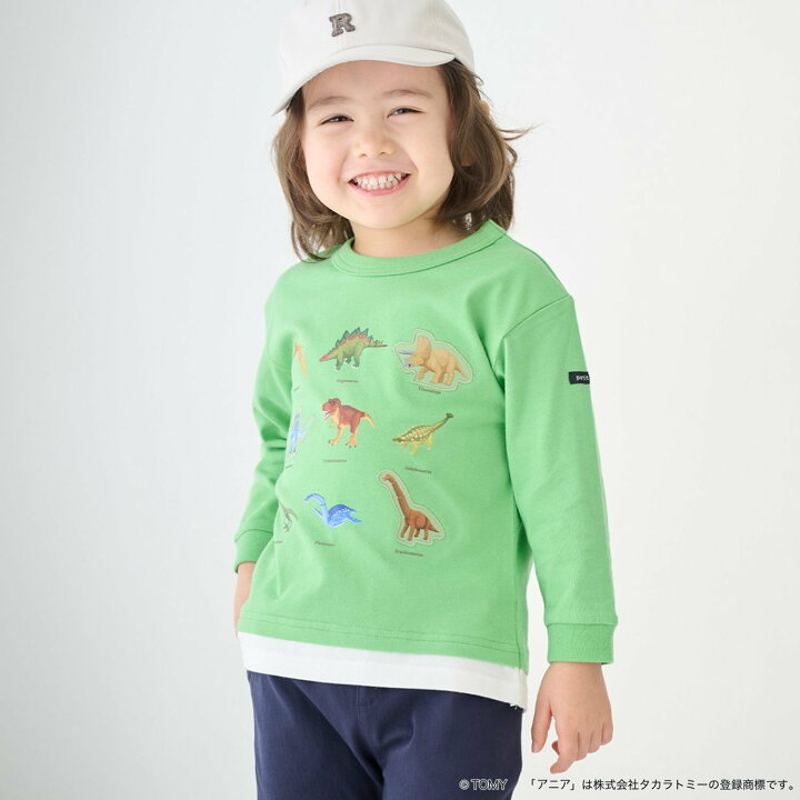🇯🇵預訂 日本直送🇯🇵Petit Main x Tomica系列三色恐龍動物車車印花假兩件長袖T恤