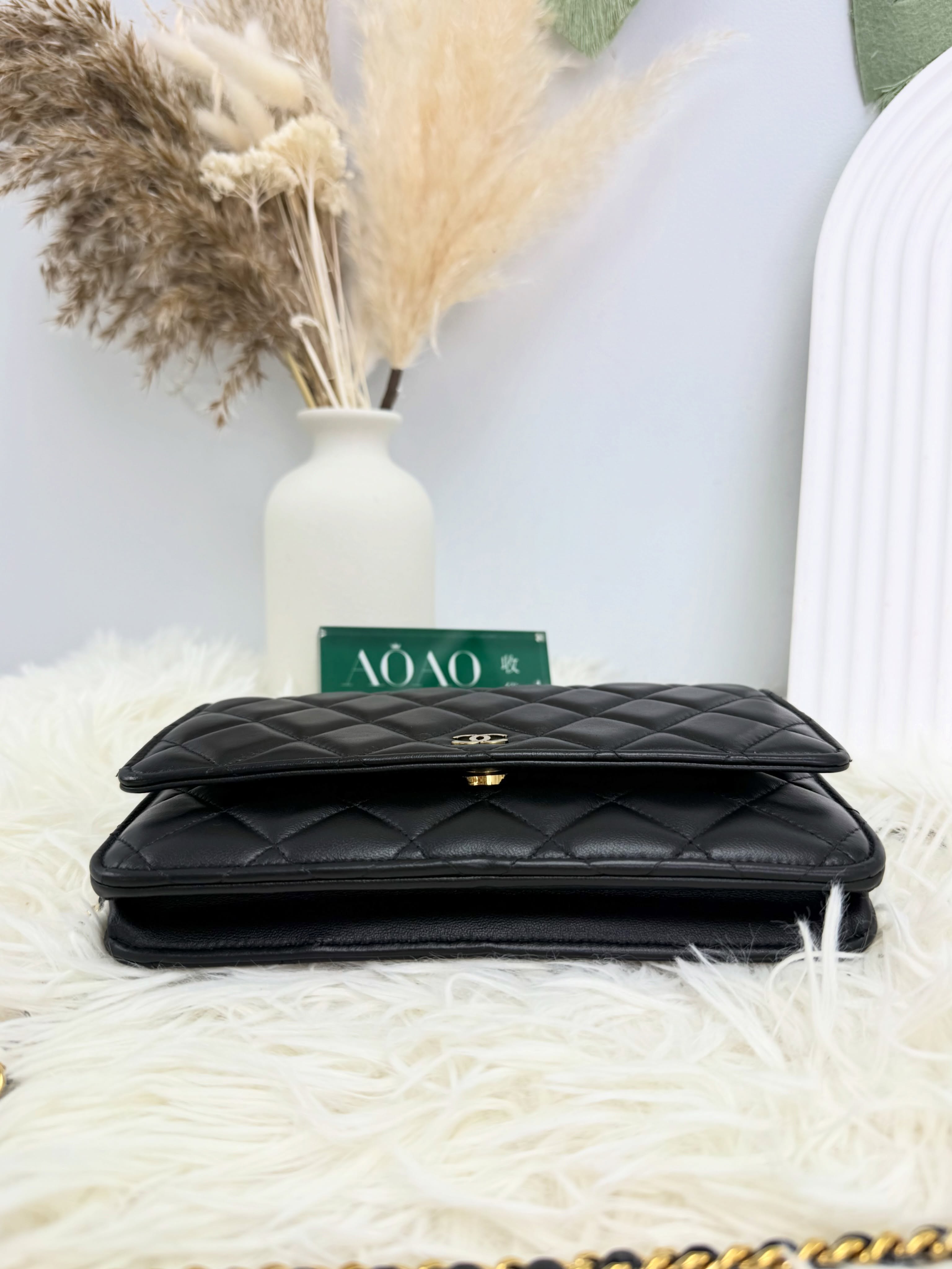 Chanel 👜 PRE OWNED 🛍️黑金woc 晶片款🖤