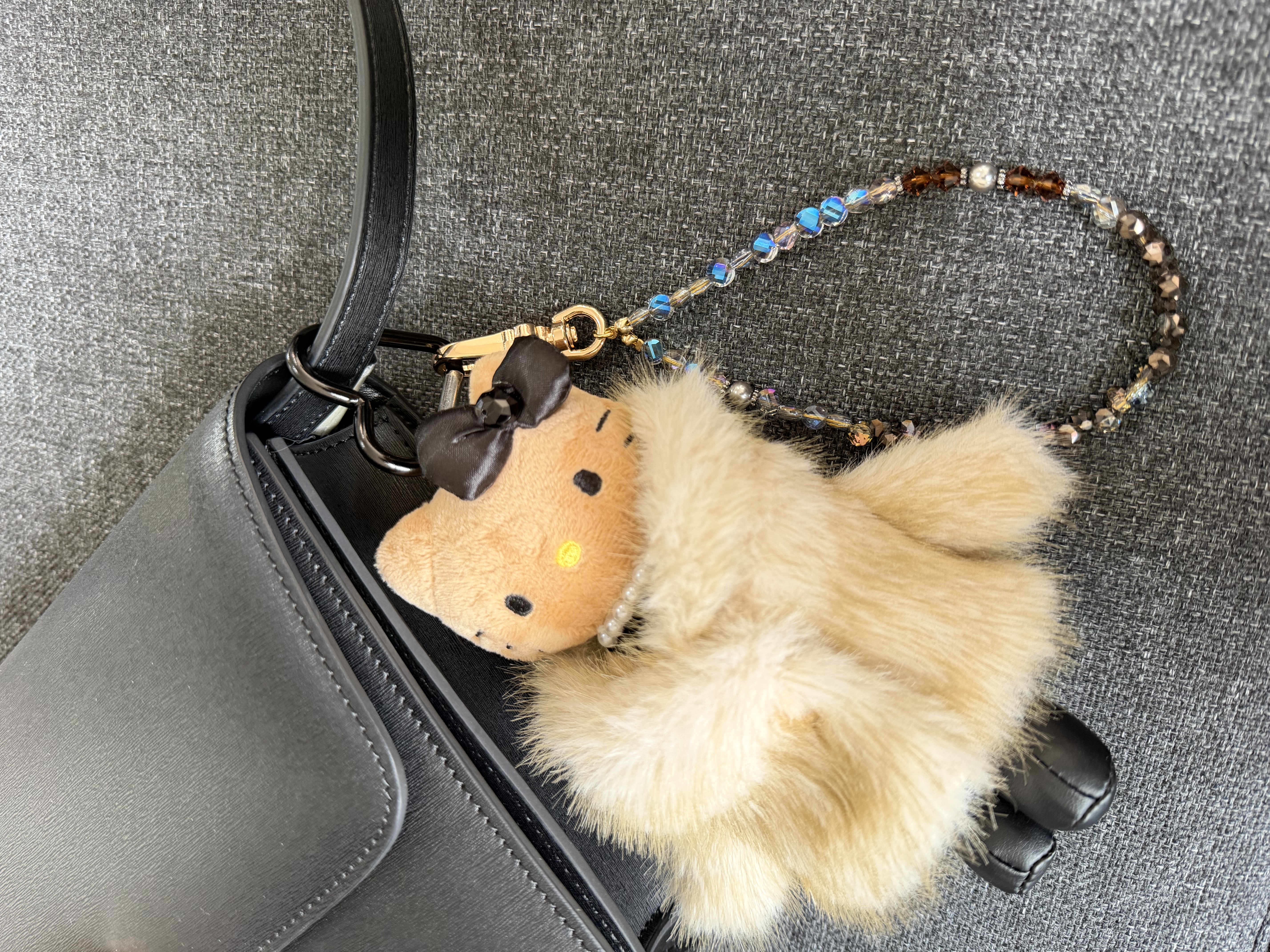 復古彩珠電話繩/ 古典藍棕色