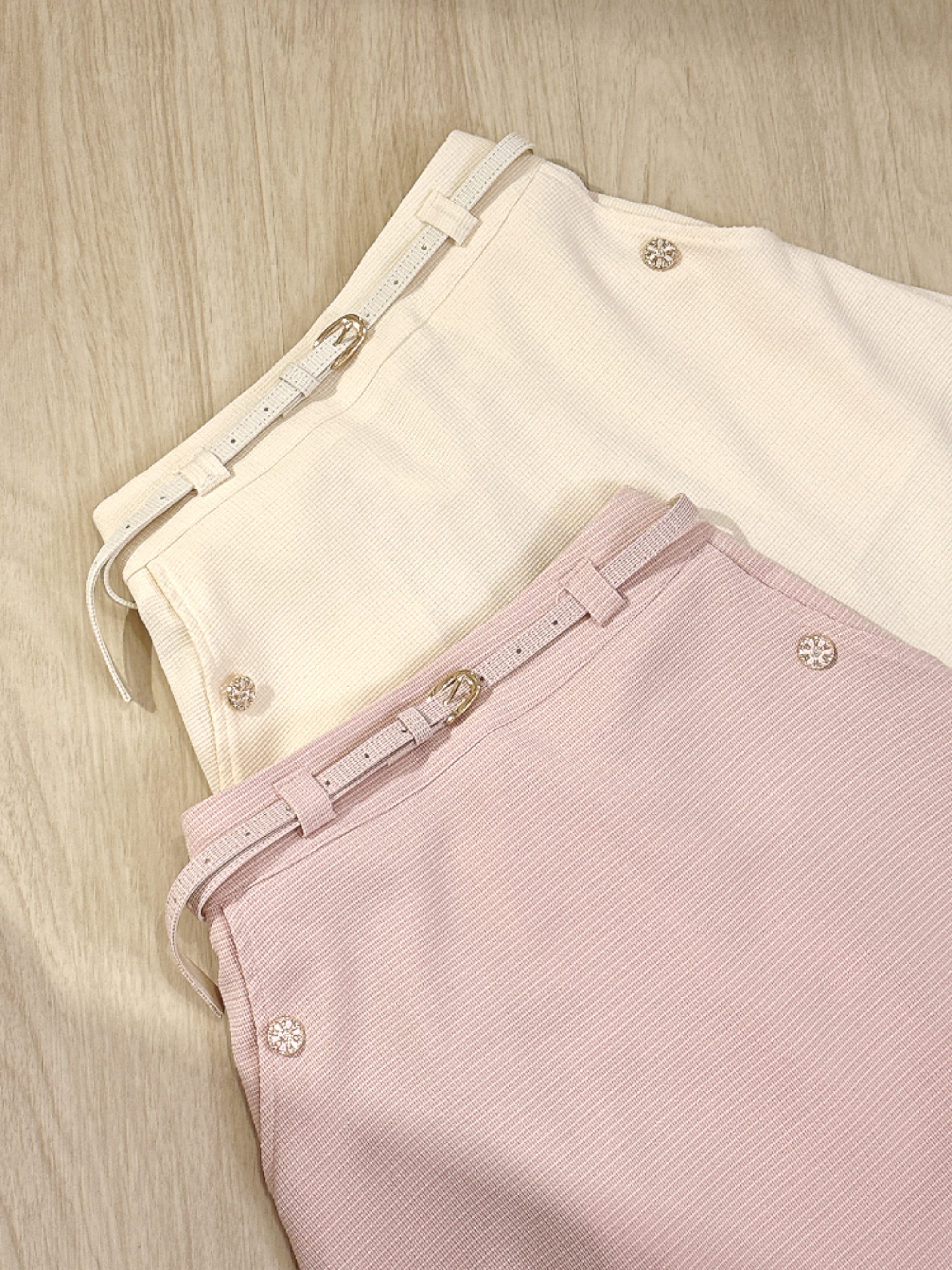 #HANNA-made# Tweed & Sash Flare Skirt Set