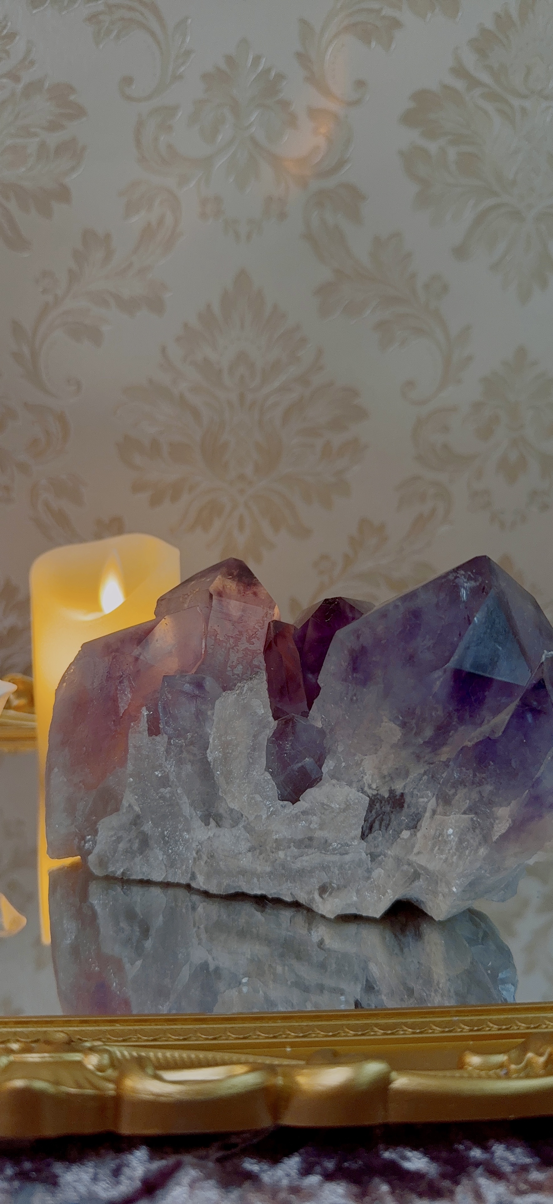 教堂城堡形紫幻影水晶簇