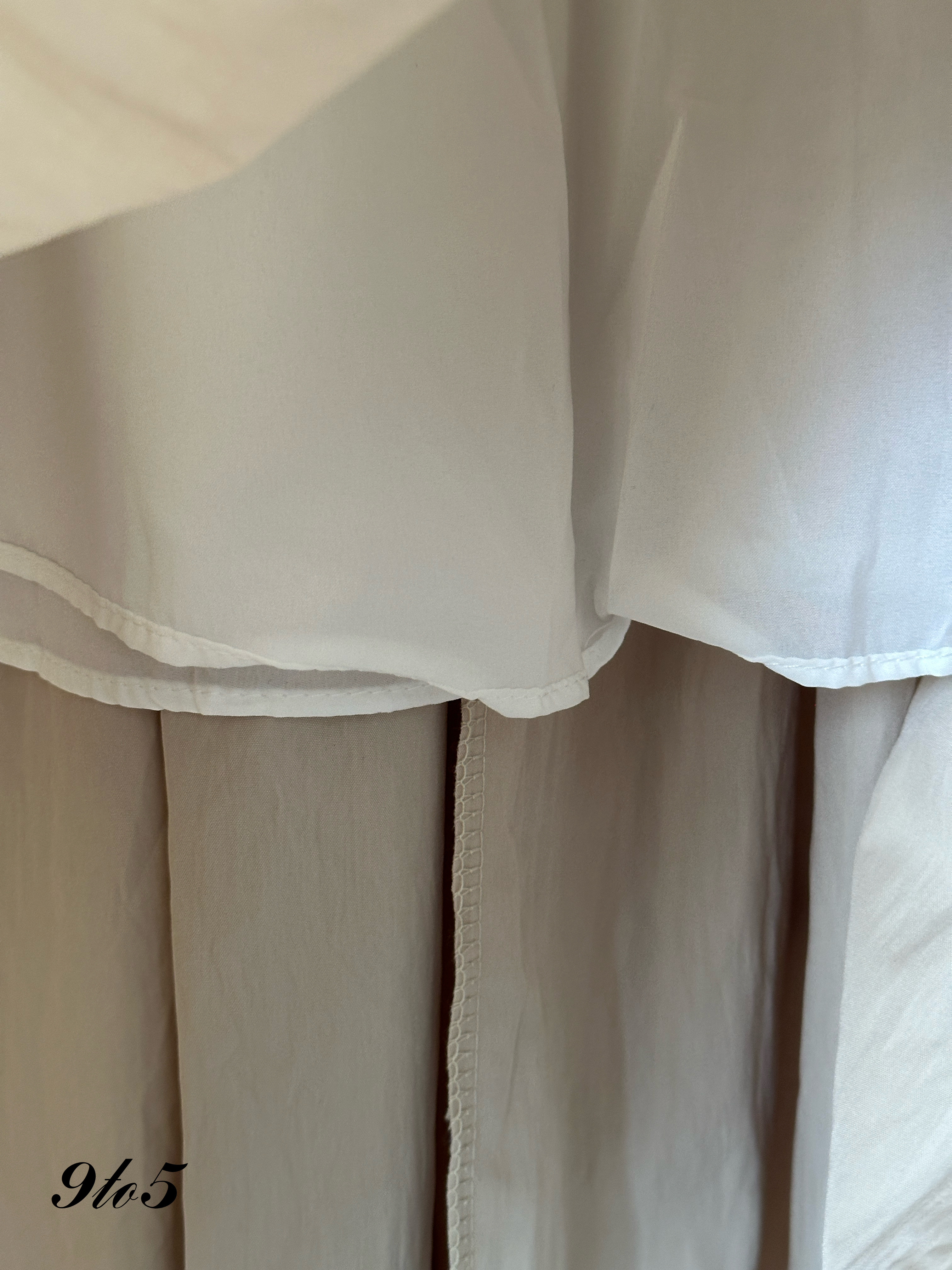 S1813 A Line Pleated Skirt - Cream & Pink 