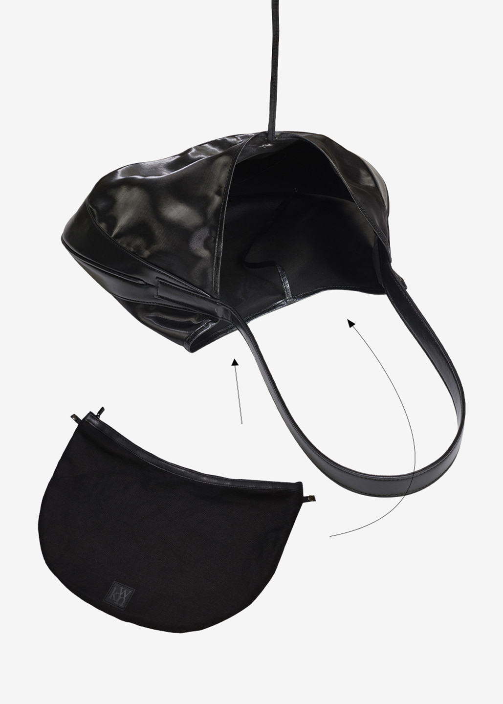 🇰🇷韓國女裝Kwani - Curvee Hobo Bag Organza Black
