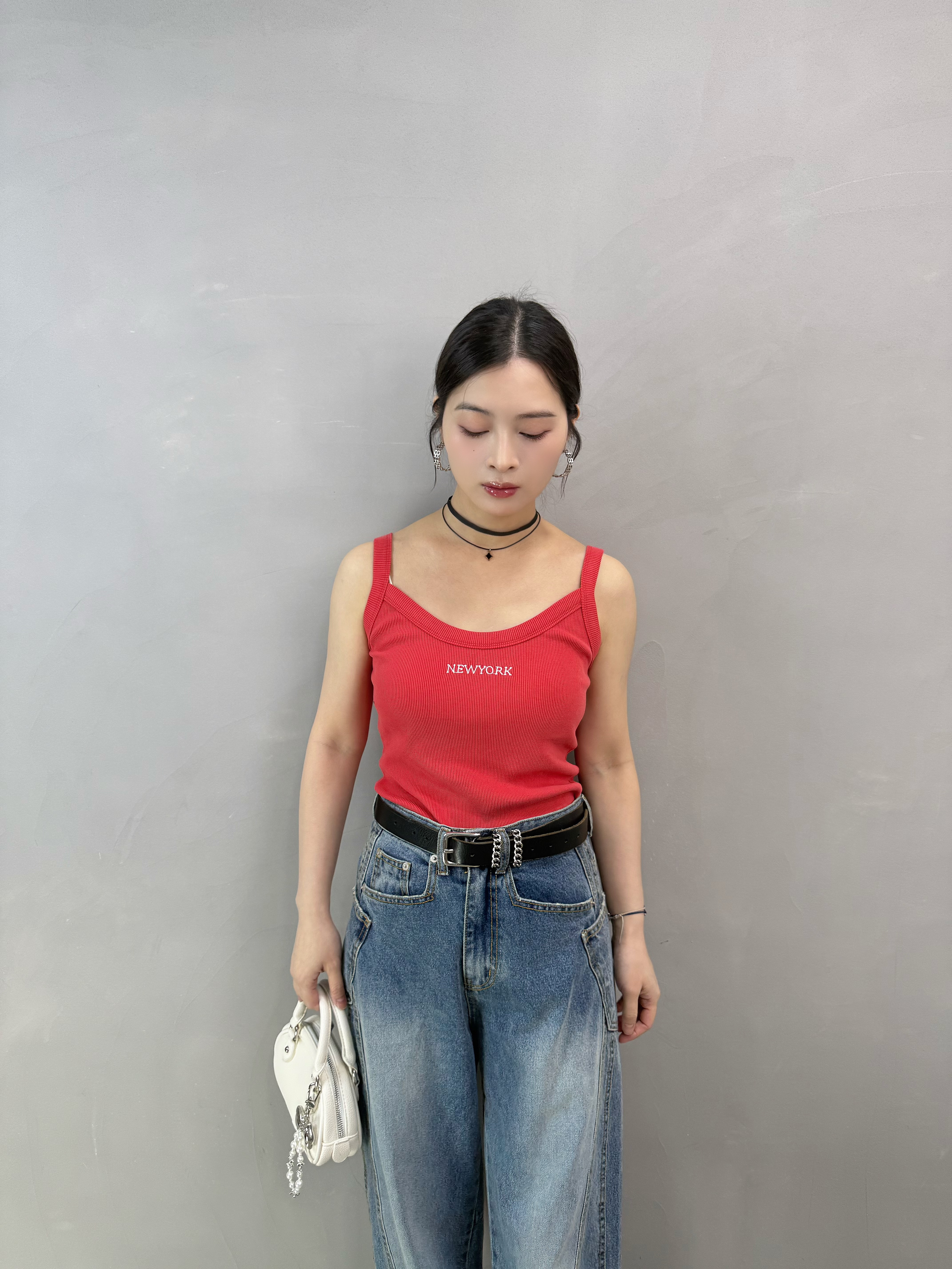 R72 刺繡NY 暗紋吊帶